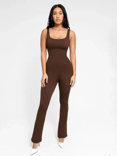 Valantomode | Flared Jumpsuit with Low Back and Tummy Control