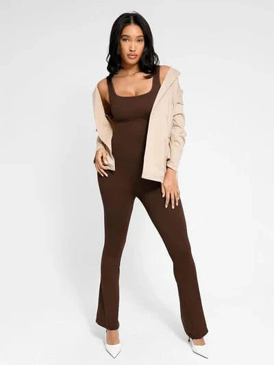 Valantomode | Flared Jumpsuit with Low Back and Tummy Control