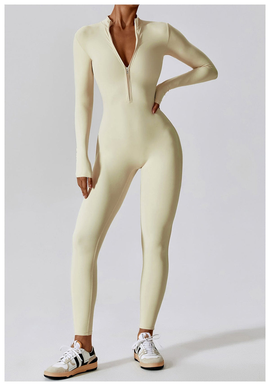 Valantomode | Full Shaping One-Piece Sports Jumpsuit with Front Zipper