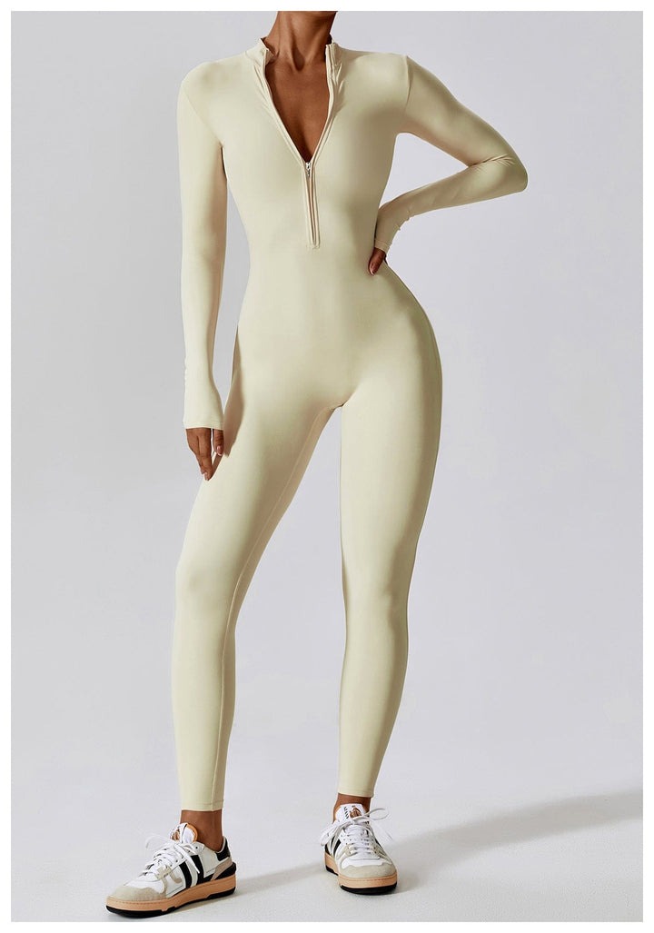 Valantomode | Full Shaping One-Piece Sports Jumpsuit with Front Zipper