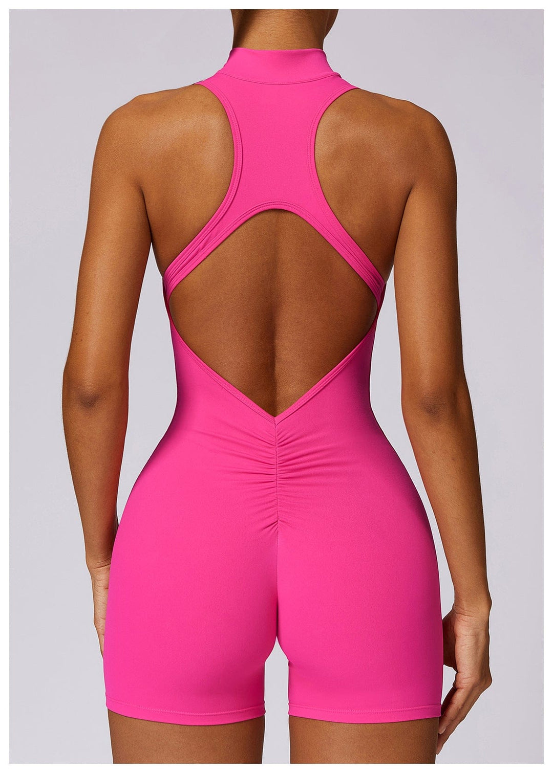 Valantomode | Zip-Up Sleeveless Athletic Shaping Jumpsuit