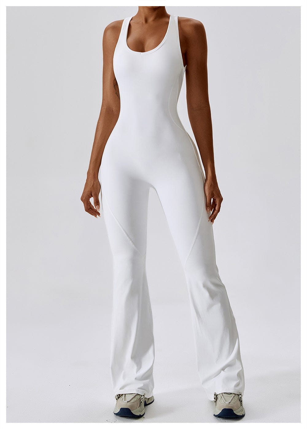 Valantomode | Women's Backless Flared Jumpsuit with Tummy Control