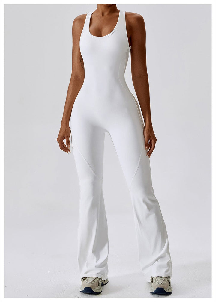 Valantomode | Women's Backless Flared Jumpsuit with Tummy Control