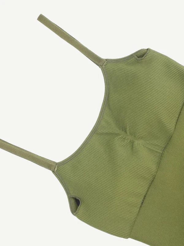 Valantomode | Ribbed Plus Size Bodycon Jumpsuit Shaper with Removable Padding