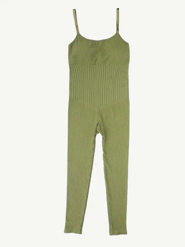 Valantomode | Ribbed Plus Size Bodycon Jumpsuit Shaper with Removable Padding