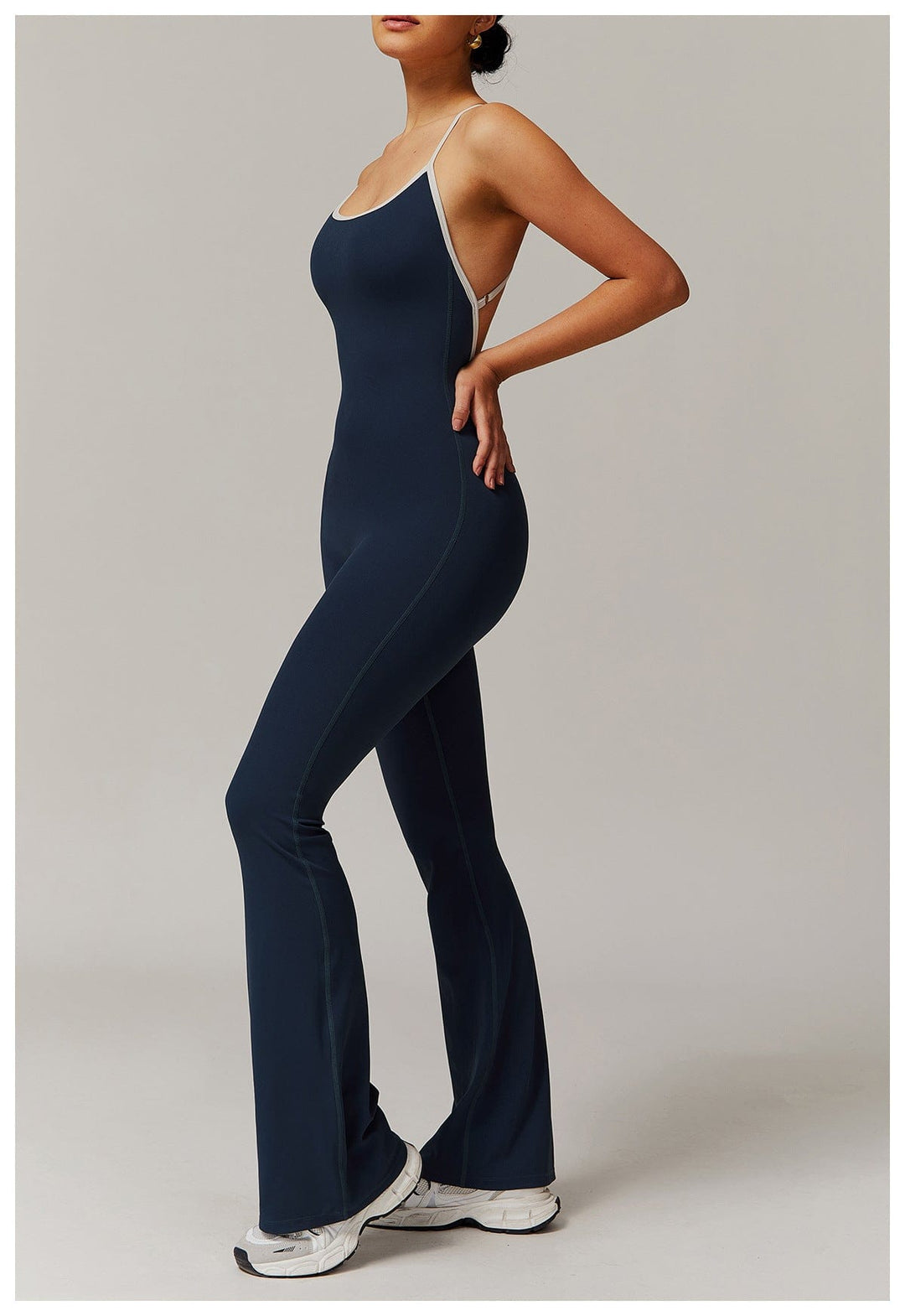 Valantomode | Flared Cross-Back Shaping Jumpsuit for Women with Tummy Control