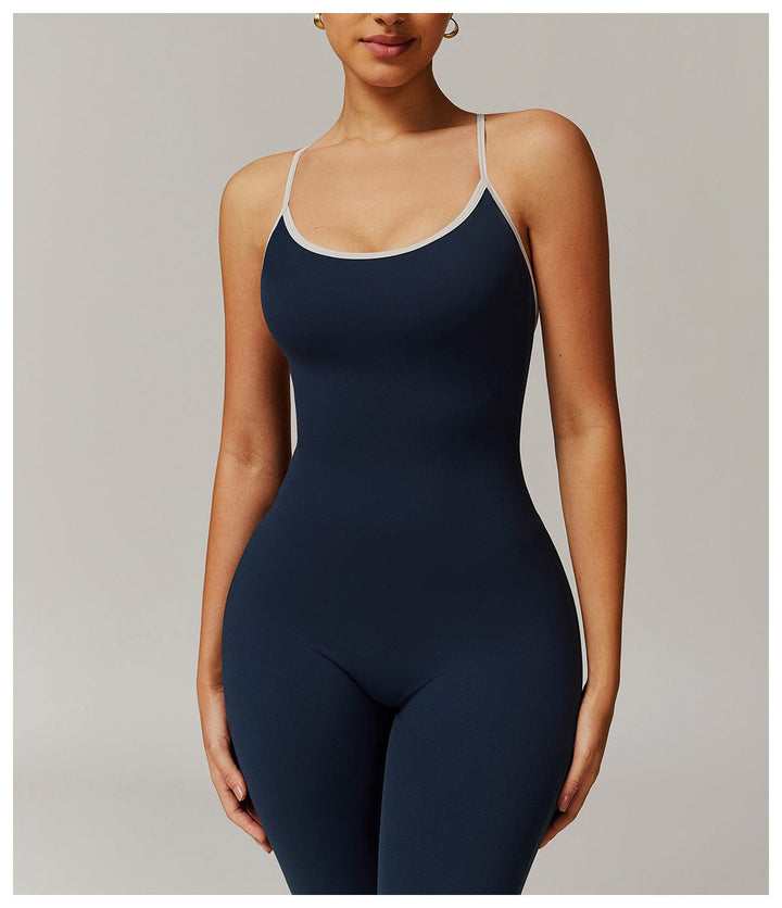 Valantomode | Flared Cross-Back Shaping Jumpsuit for Women with Tummy Control