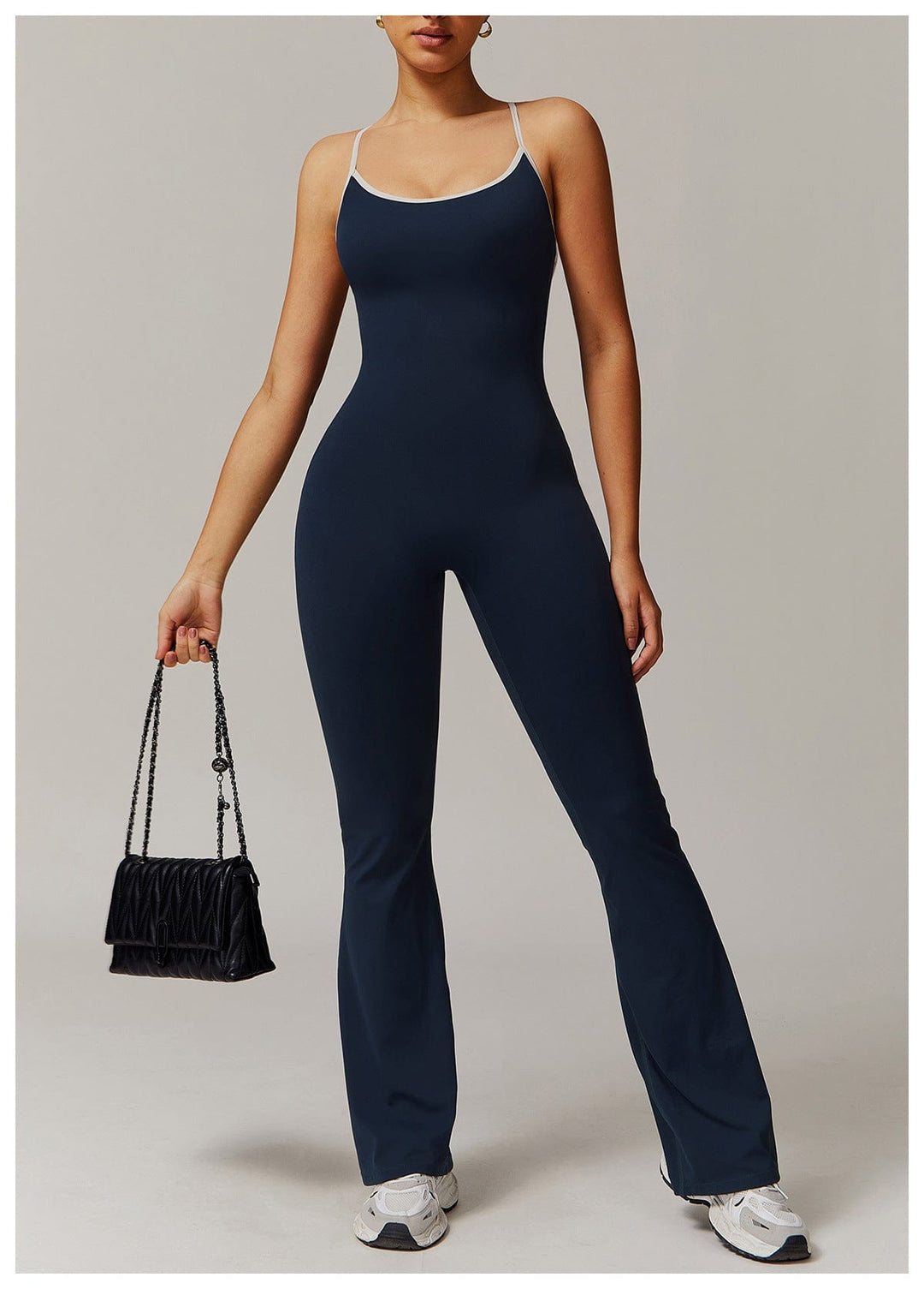 Valantomode | Flared Cross-Back Shaping Jumpsuit for Women with Tummy Control