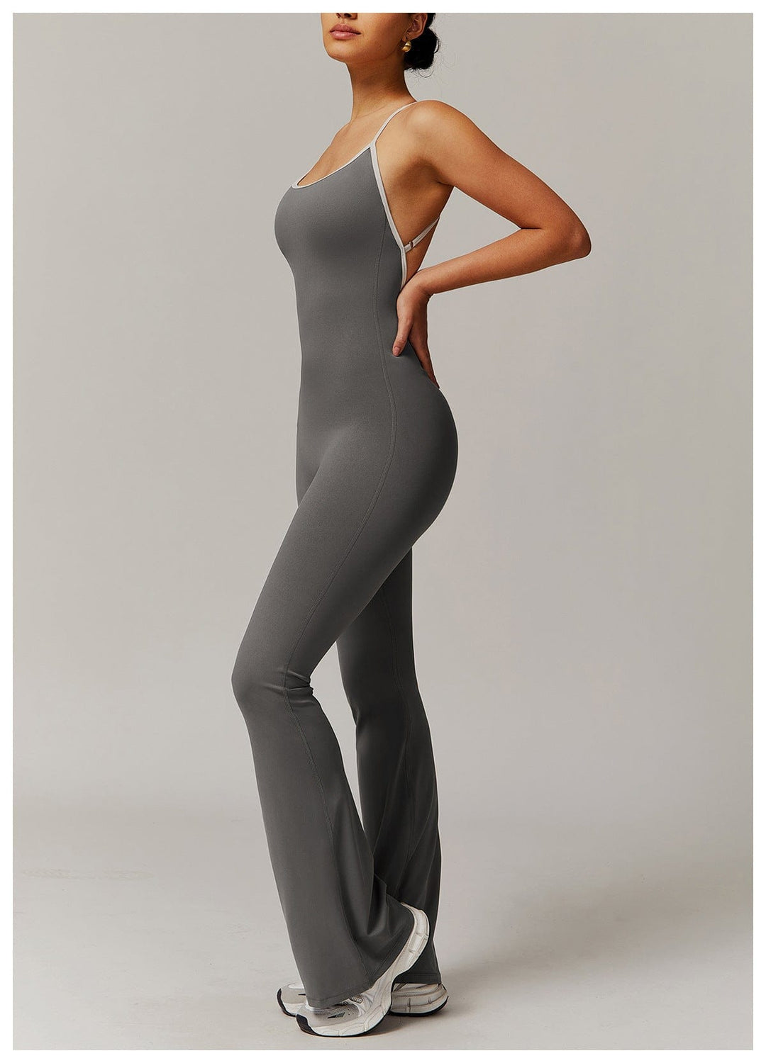 Valantomode | Flared Cross-Back Shaping Jumpsuit for Women with Tummy Control