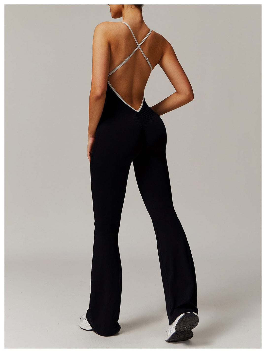 Valantomode | Flared Cross-Back Shaping Jumpsuit for Women with Tummy Control
