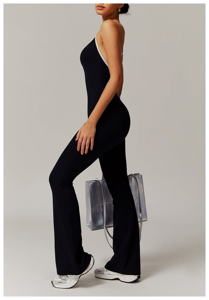 Valantomode | Flared Cross-Back Shaping Jumpsuit for Women with Tummy Control
