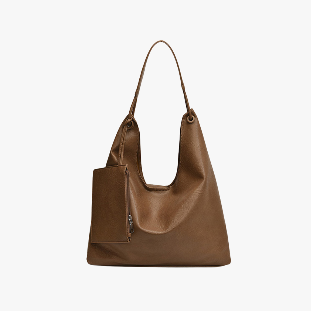 Valantomode | Aria Vertical Slouch – Premium Vegan Leather Oversized Tote with Modular Pouch
