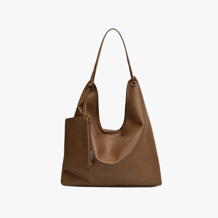 Valantomode | Aria Vertical Slouch – Premium Vegan Leather Oversized Tote with Modular Pouch