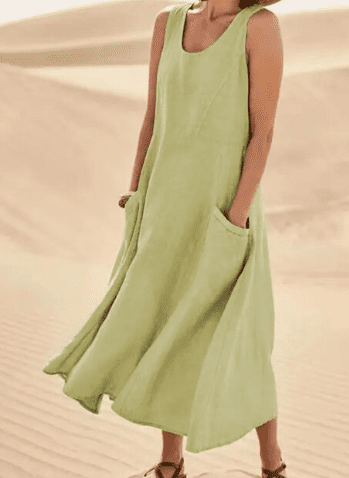 Valantomode | Dress with Pockets - Elegant Style