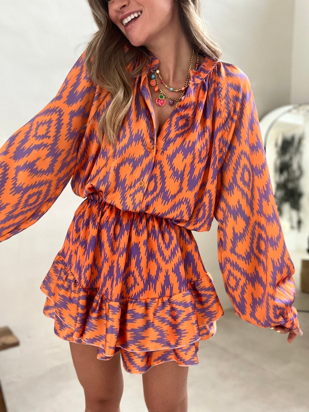 Valantomode | Ikat Print Playsuit for Stylish Summer Vibes