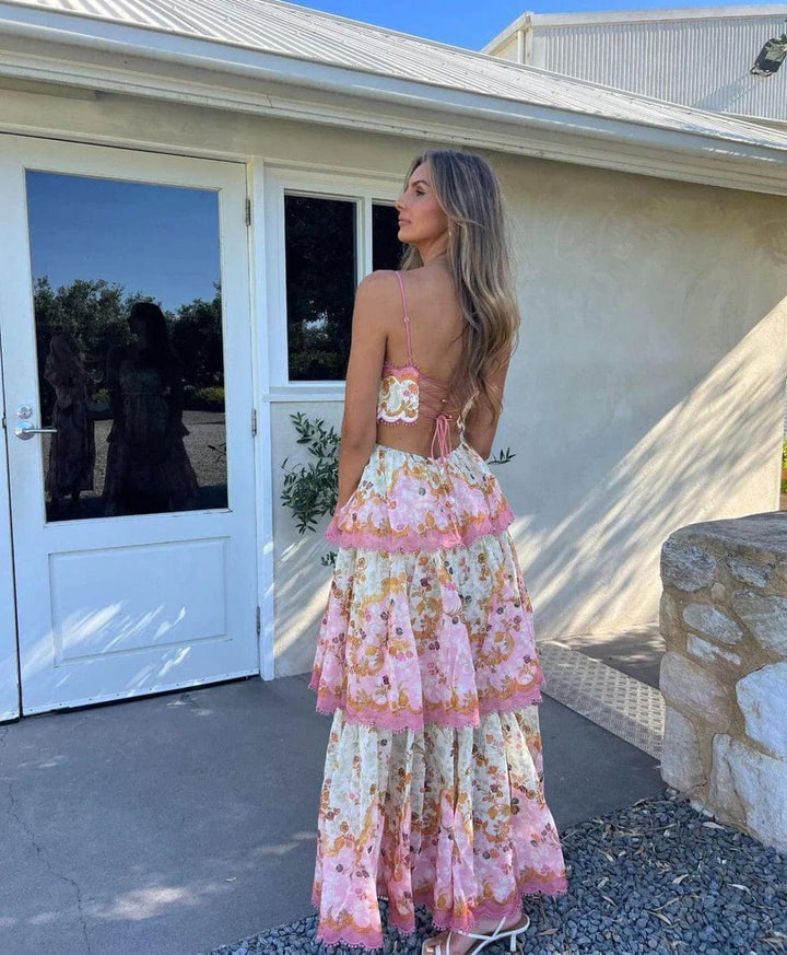 Valantomode | Elegant Lace Maxi Dress for Effortless Style