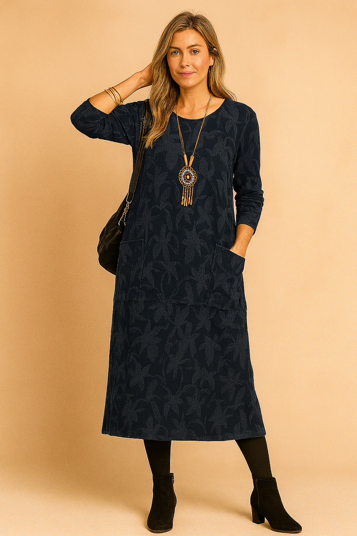 Valantomode | Stylish Winter Dress with Chic Pockets for Everyday Wear