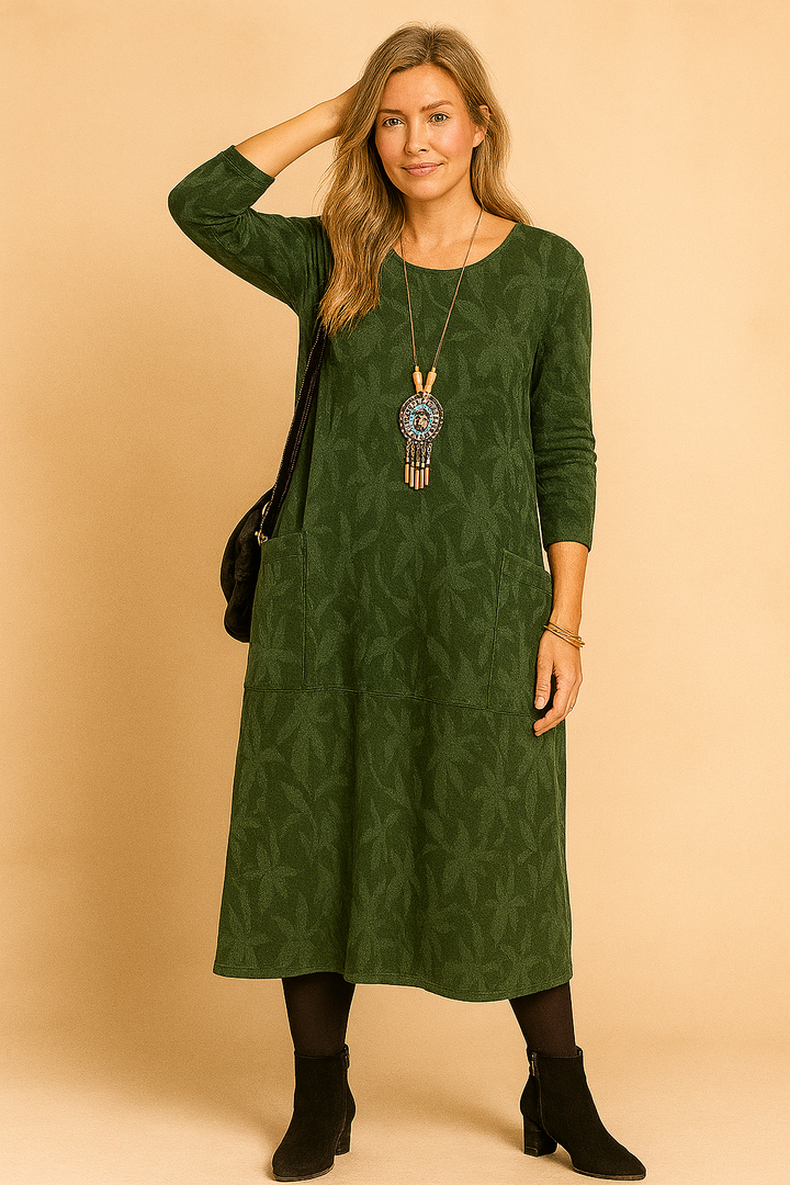 Valantomode | Stylish Winter Dress with Chic Pockets for Everyday Wear