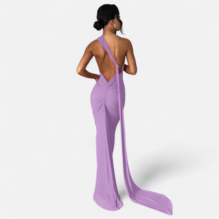 Valantomode  | Women’s Backless Scarf-Tie Evening Dress