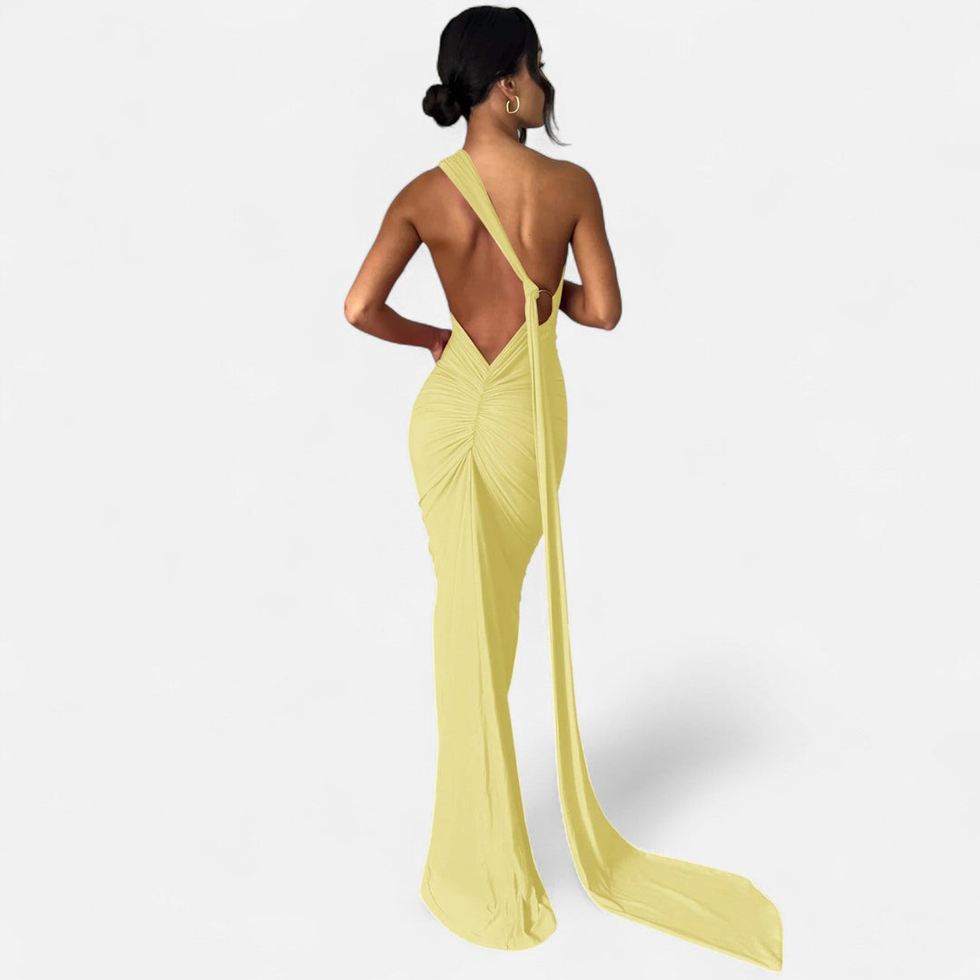 Valantomode  | Women’s Backless Scarf-Tie Evening Dress