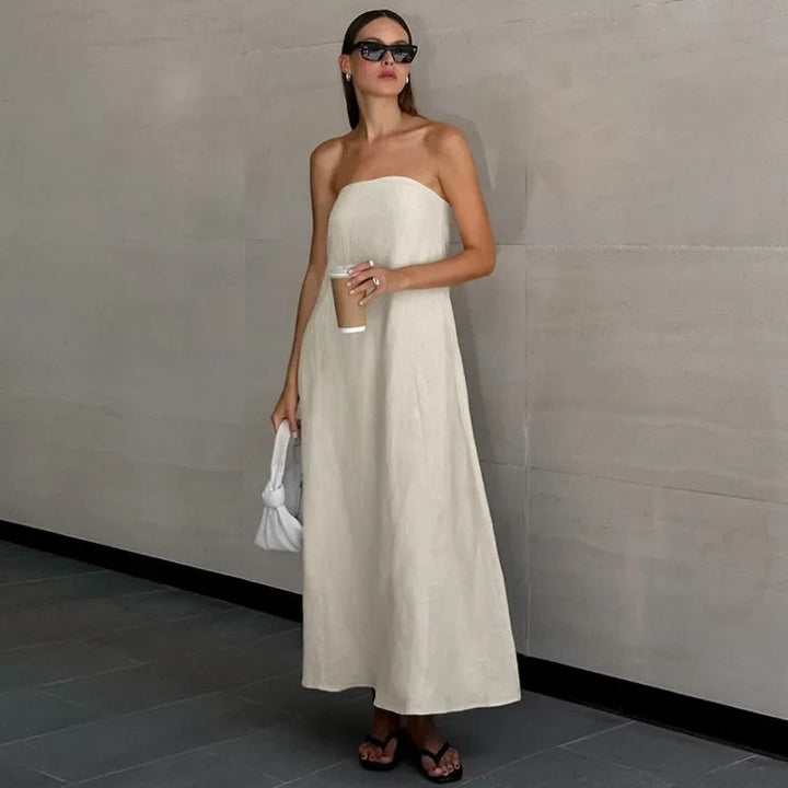 Valantomode | Strapless Maxi Dress for Effortless Elegance