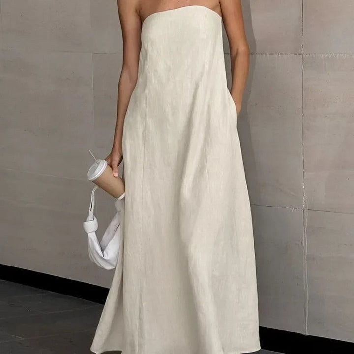 Valantomode | Strapless Maxi Dress for Effortless Elegance