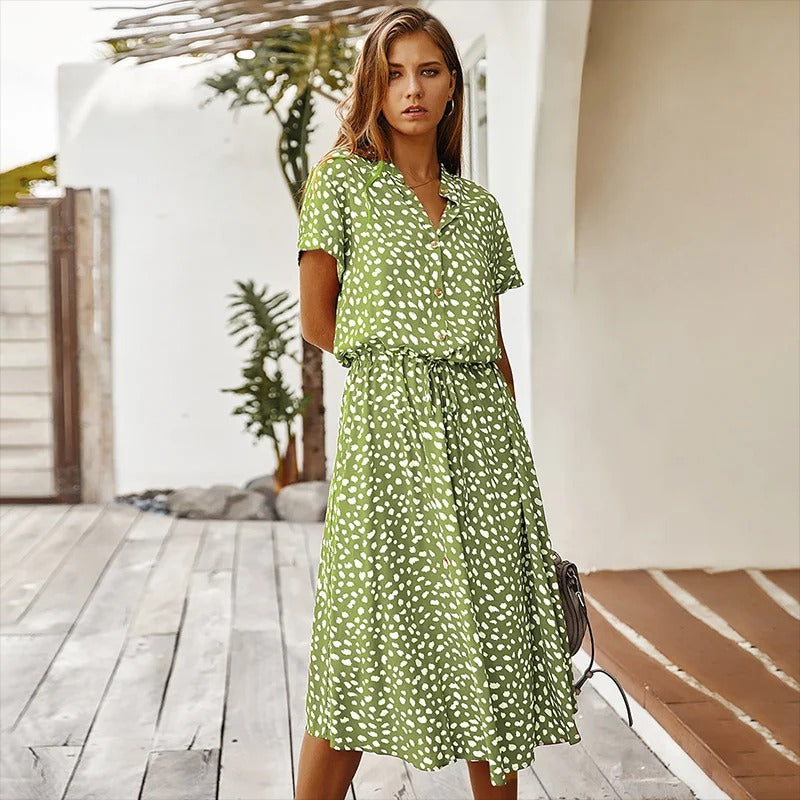 Valantomode | Dress Printed Summer Fashion