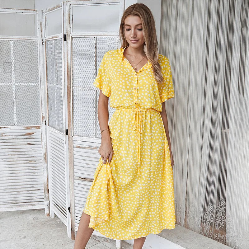 Valantomode | Dress Printed Summer Fashion