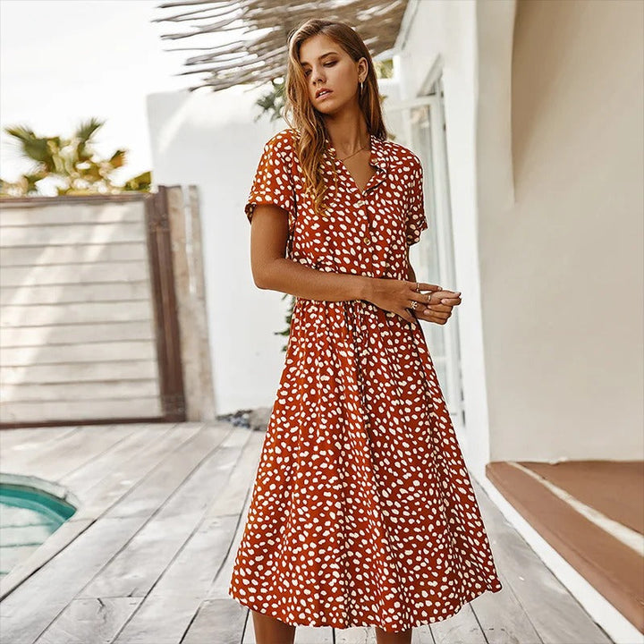 Valantomode | Dress Printed Summer Fashion