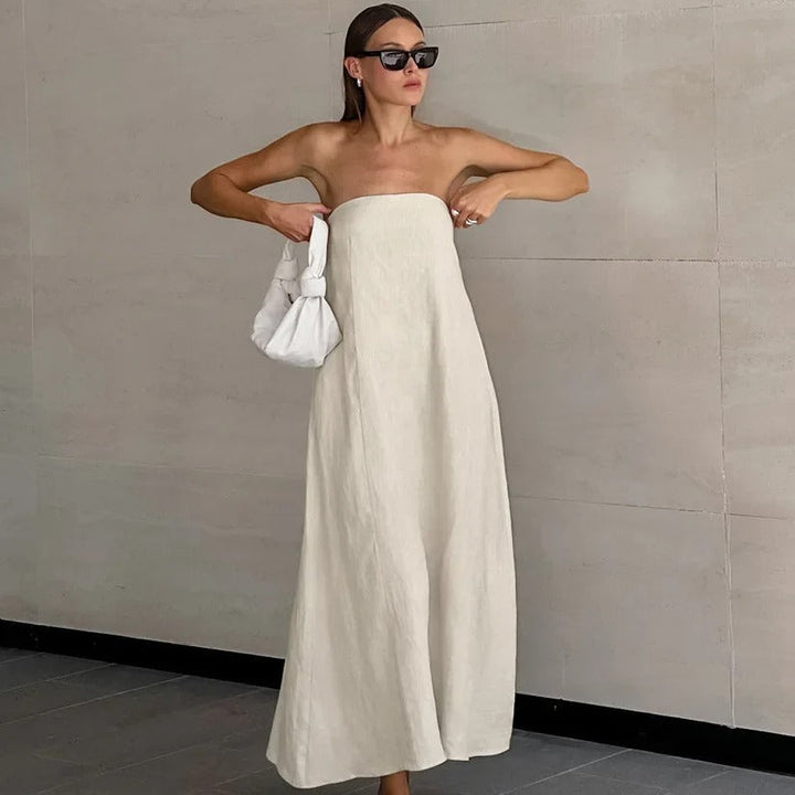Valantomode | Strapless Maxi Dress for Effortless Elegance