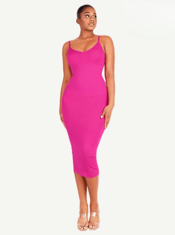 Valantomode | Spaghetti Strap V-Neck Bodycon Midi Dress