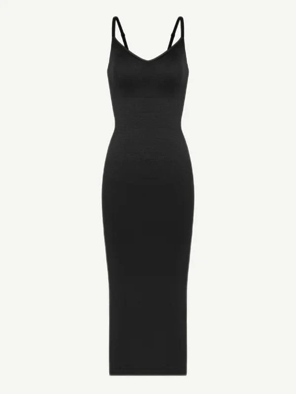 Valantomode | Spaghetti Strap V-Neck Bodycon Midi Dress