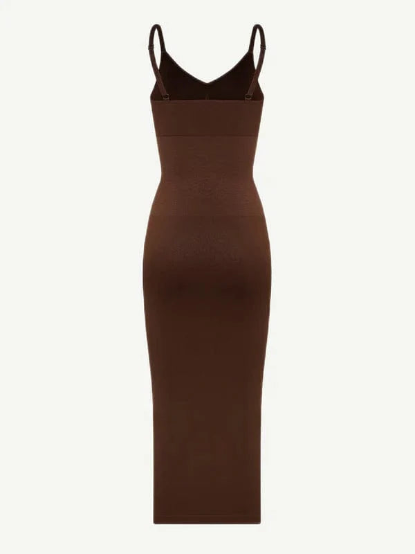 Valantomode | Spaghetti Strap V-Neck Bodycon Midi Dress