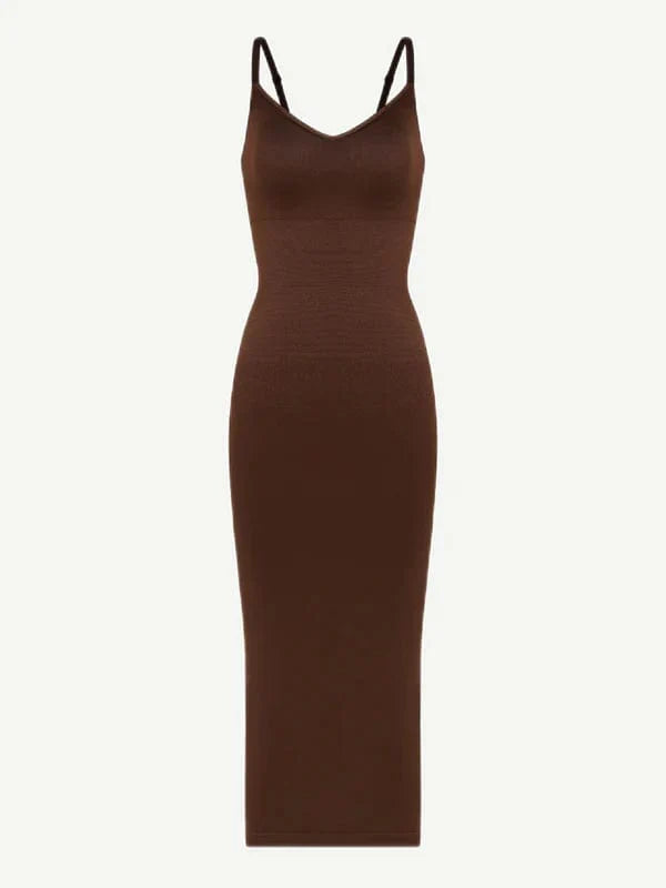 Valantomode | Spaghetti Strap V-Neck Bodycon Midi Dress