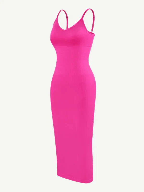 Valantomode | Spaghetti Strap V-Neck Bodycon Midi Dress