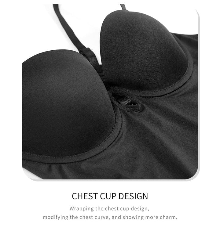 Valantomode | Curve-Hugging Mini Slip Dress with Built-In Bra and Slimming Side Slits | Shapewear for a Flattering Fit