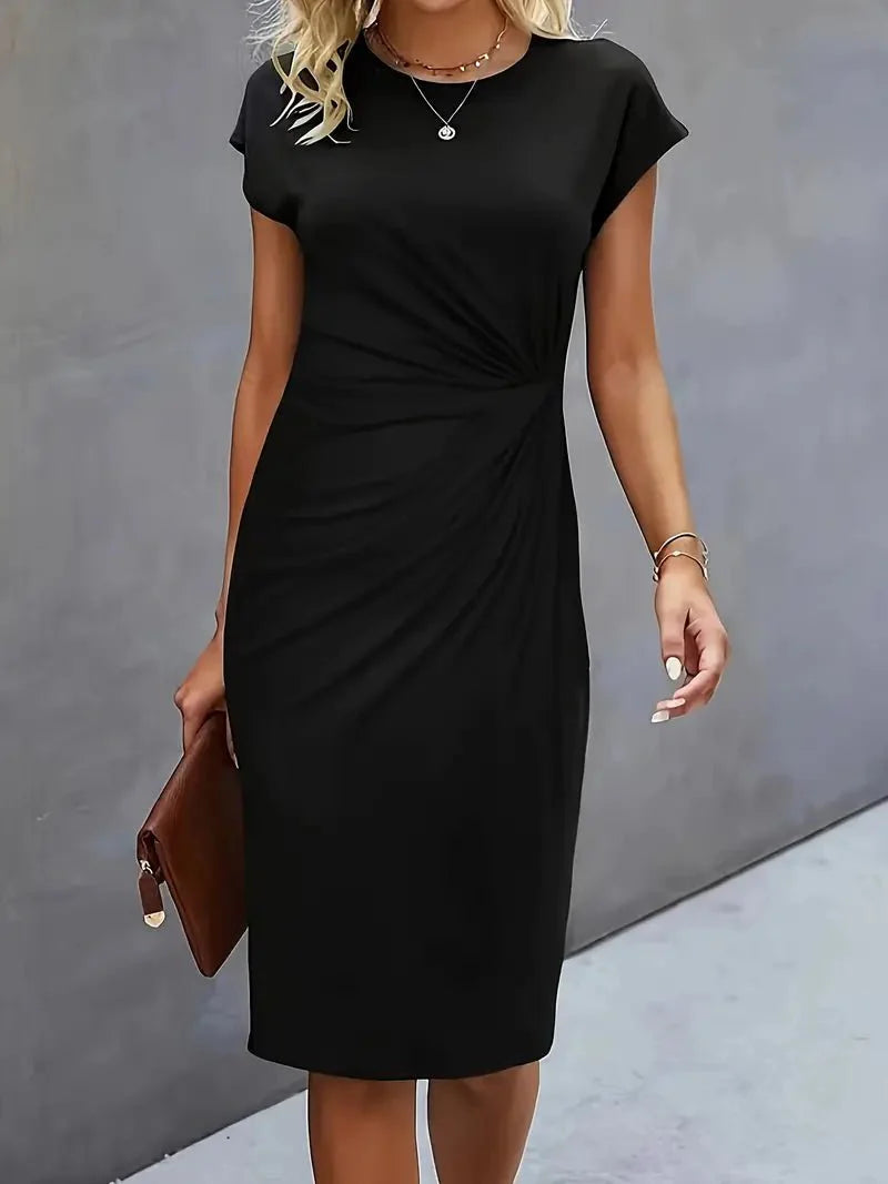 Valantomode | Lightweight Women's Round Neck Celebration Dress for Events