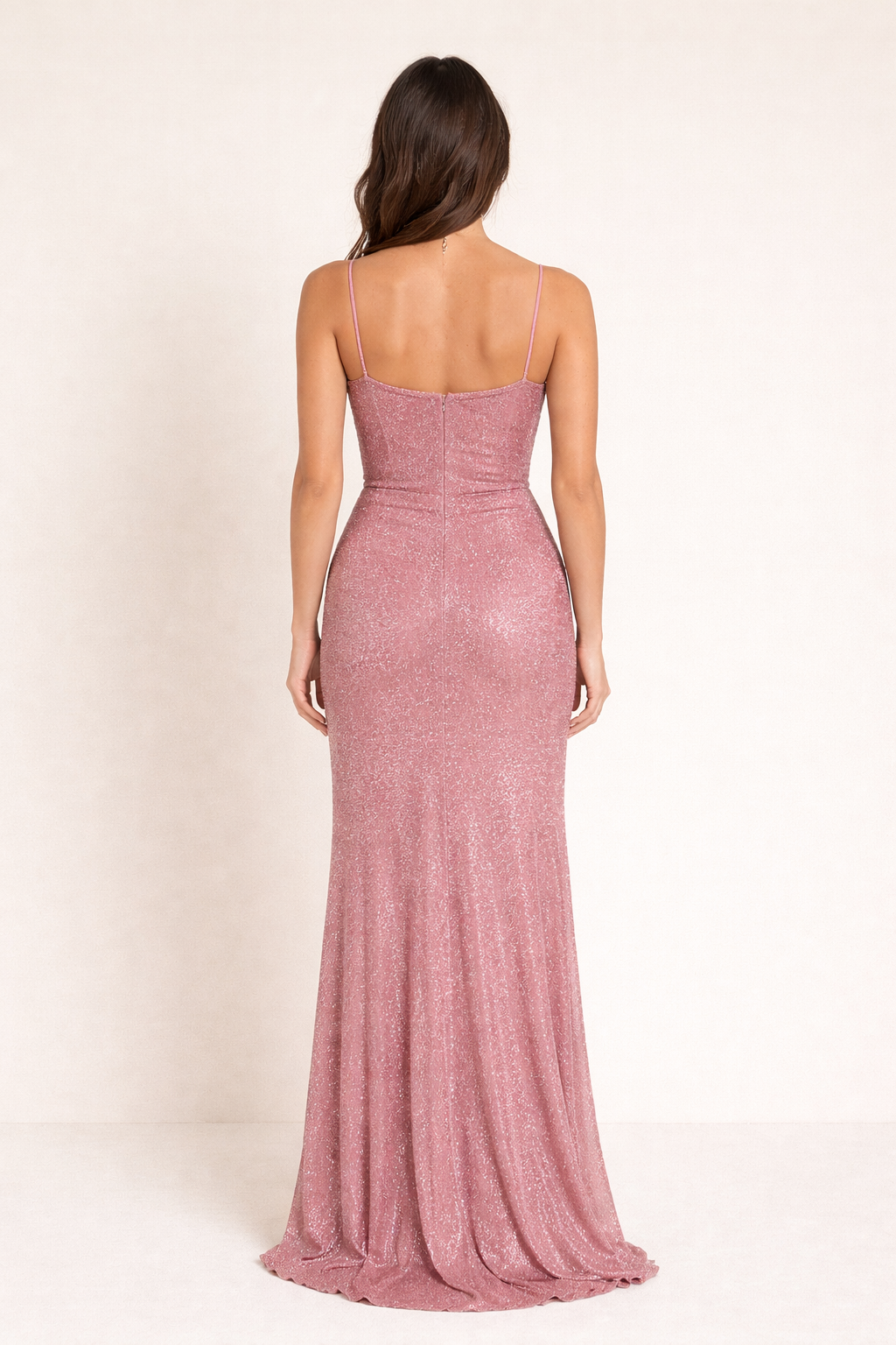 Valantomode | Glamorous High Slit Maxi Dress in Sparkling Fabric
