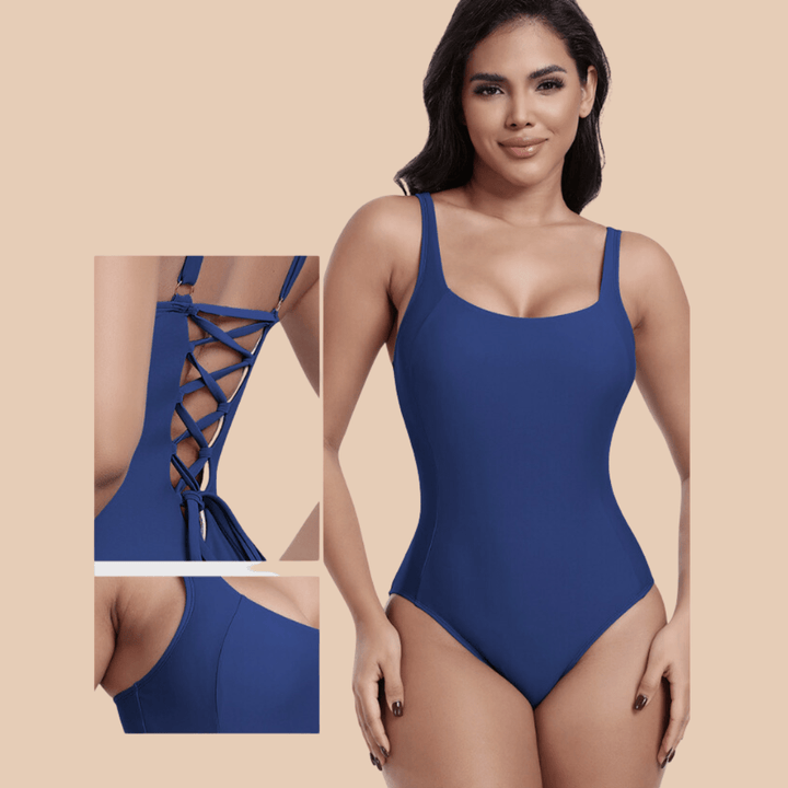 Valantomode | Low-Back Slimming One-Piece Swimsuit with Integrated Chest Padding