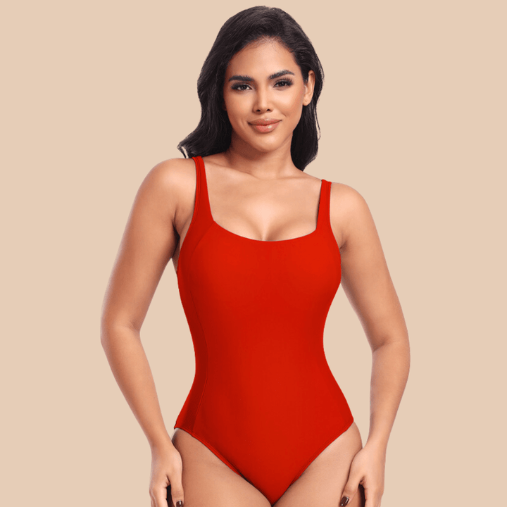 Valantomode | Low-Back Slimming One-Piece Swimsuit with Integrated Chest Padding