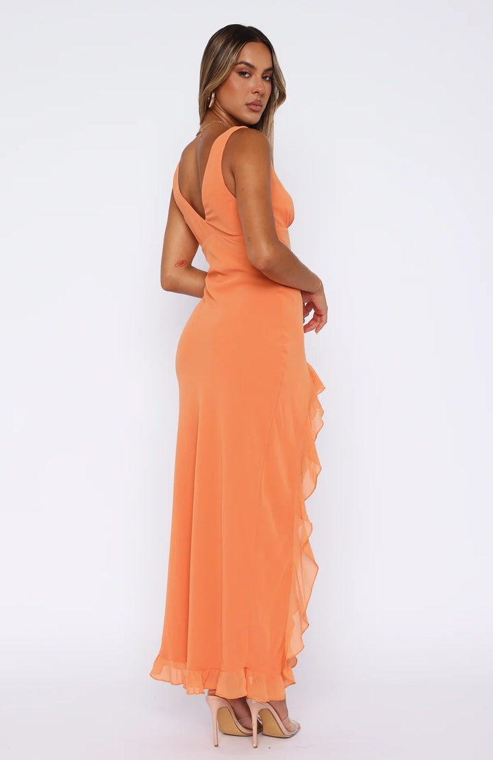 Valantomode | Women's Elegant Dress with Frills Perfect for Special Events