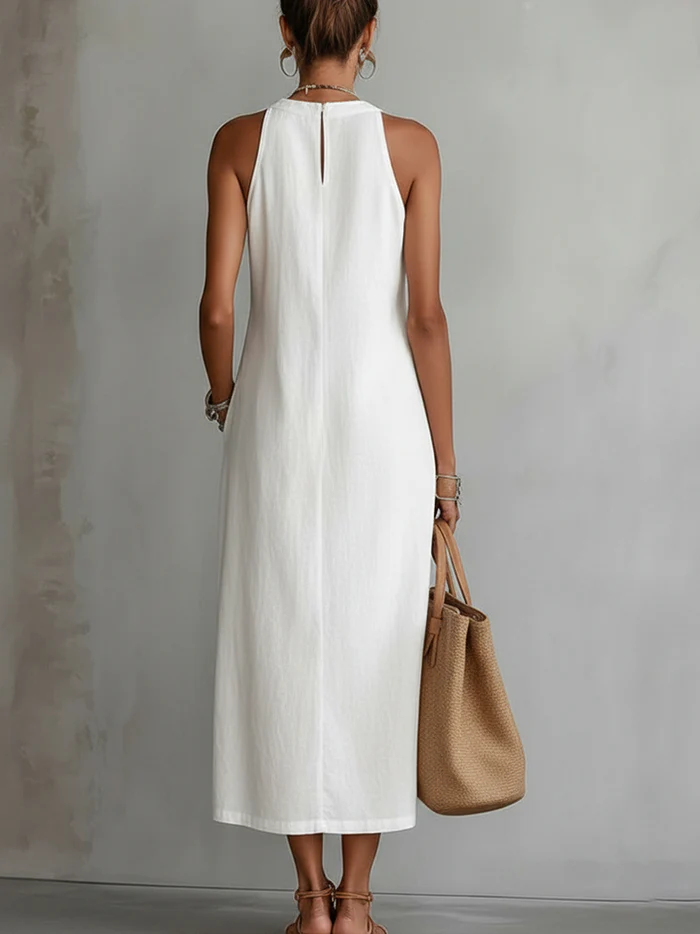 Valantomode | Chic Midi Dress with Elegant Kant Detail for Women