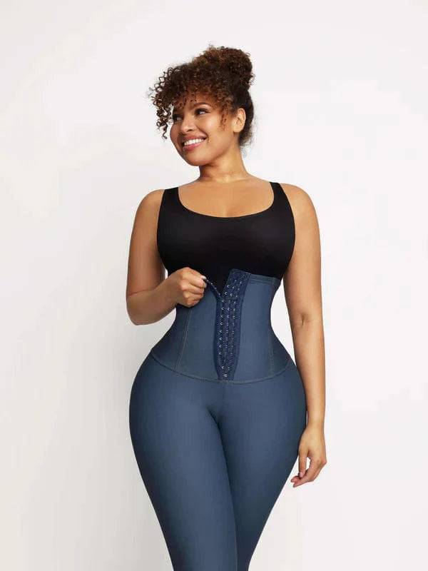 Valantomode | High-Waisted Denim Tummy Control Shaping Pants