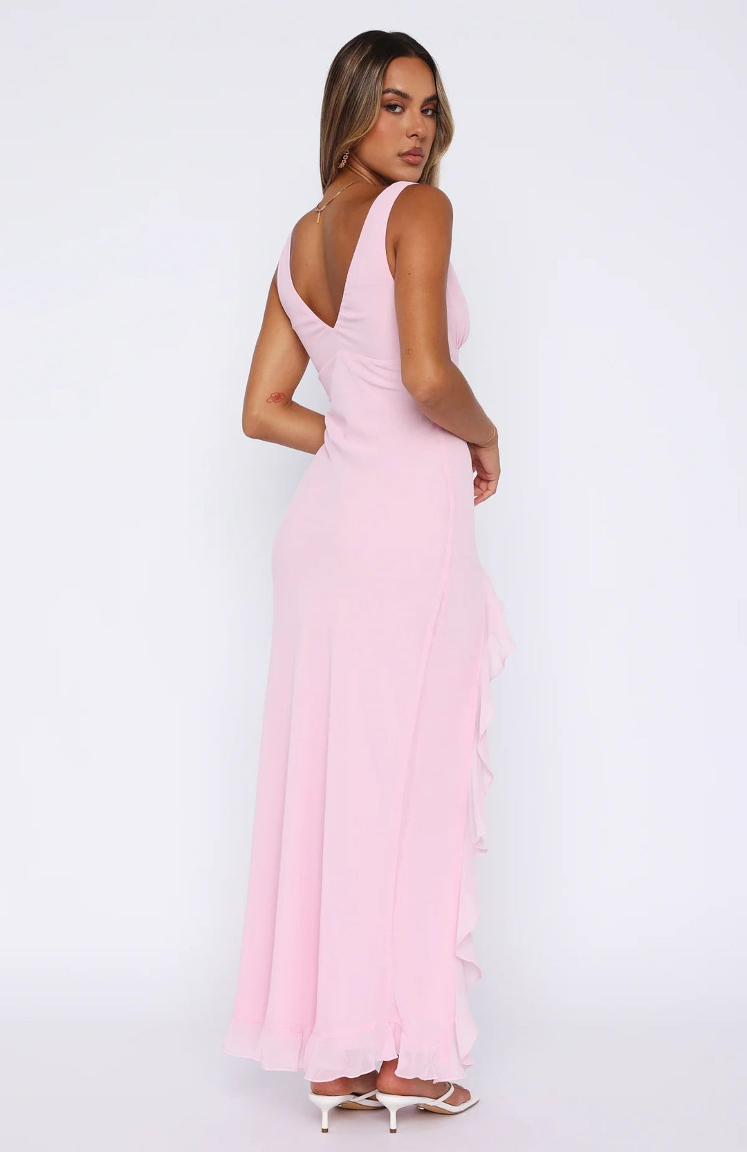 Valantomode | Women's Elegant Dress with Frills Perfect for Special Events