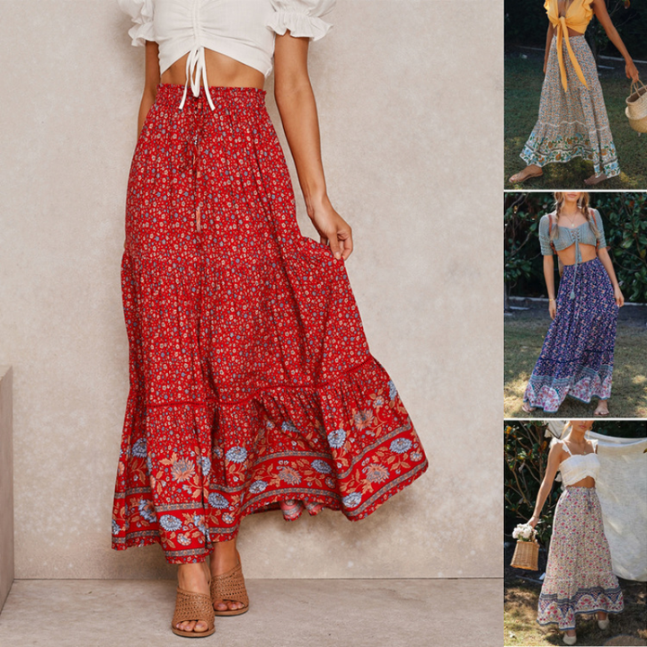 Valantomode | Trendy Boho Maxi Skirt for Effortless Summer Style