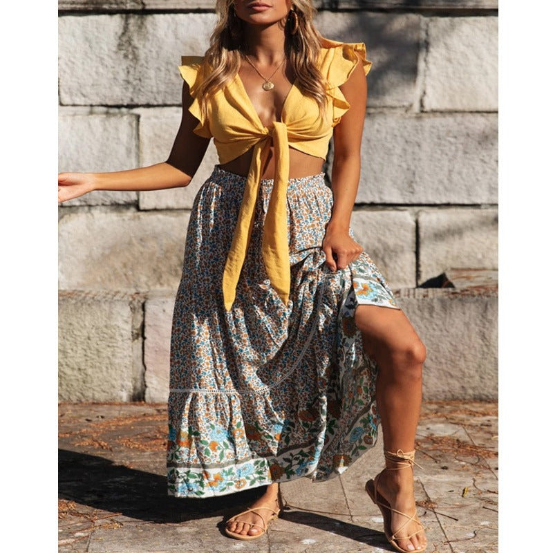 Valantomode | Trendy Boho Maxi Skirt for Effortless Summer Style