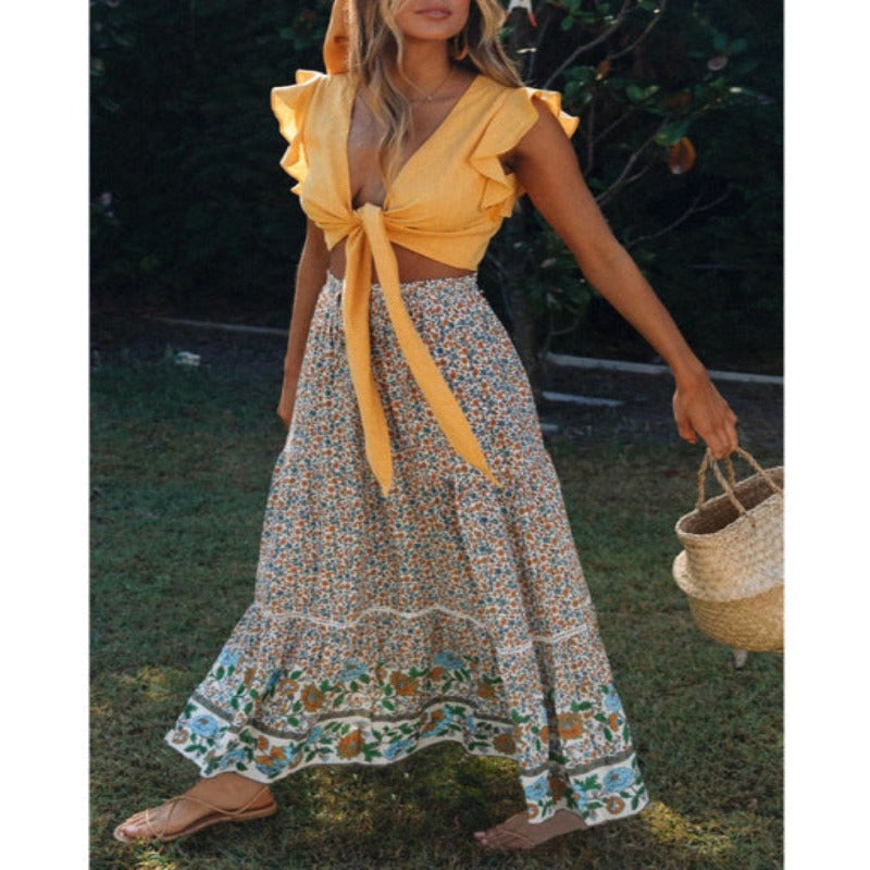 Valantomode | Trendy Boho Maxi Skirt for Effortless Summer Style