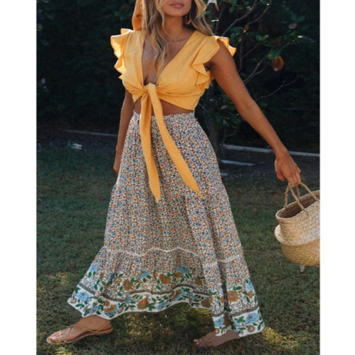 Valantomode | Trendy Boho Maxi Skirt for Effortless Summer Style