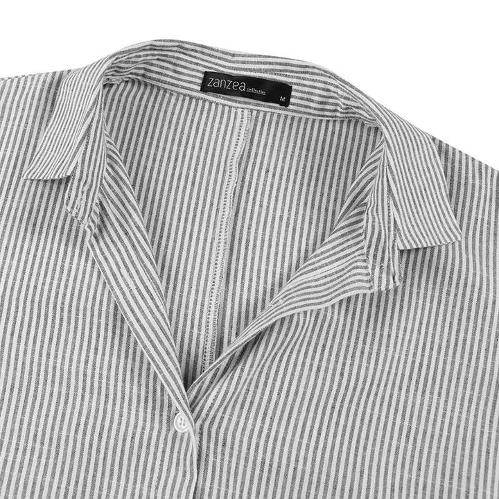 Valantomode | Chic Striped High Neck Dress Perfect for Casual Outings