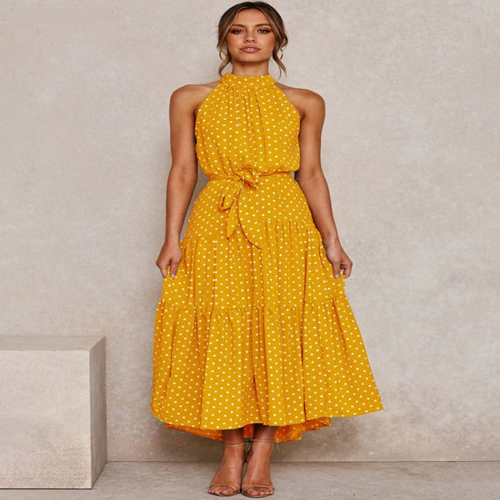 Valantomode | Chic Violet Summer Dress for Outdoor Gatherings